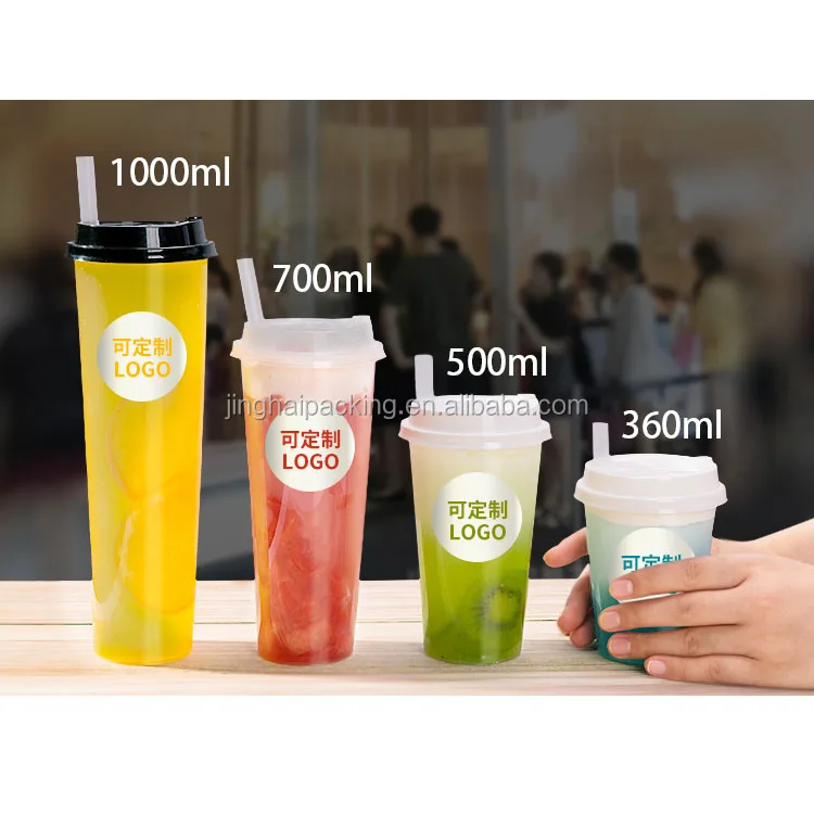 Plastic Bubble Tea Clear Cup Lids Flat Dome Bear Lids Covers