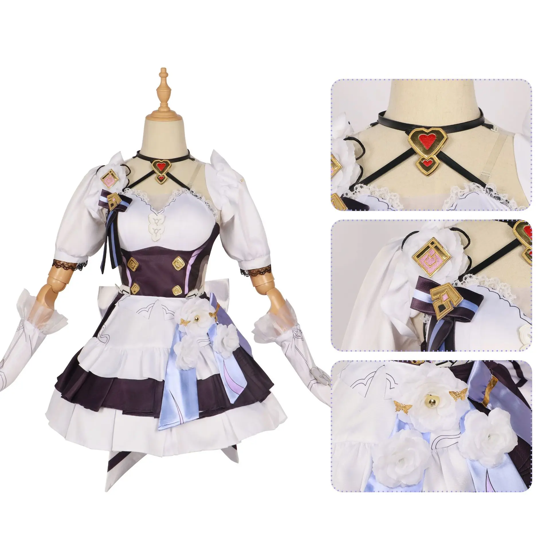 Honkai Impact 3rd Cosplay Maid Outfit Game Anime Miss Pink Elf Dress Shoes Wig Cosplay Costume