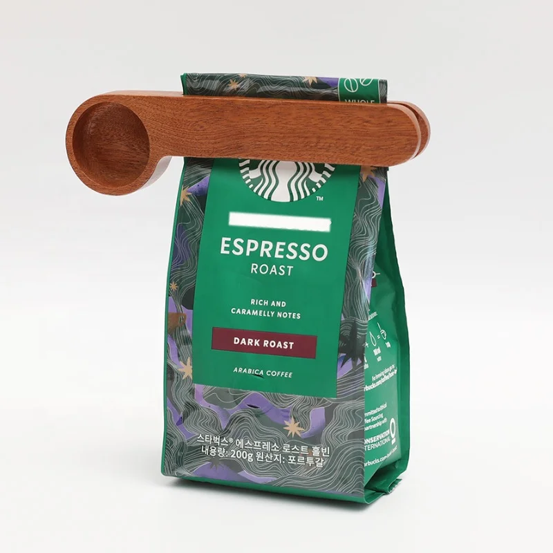 Natural Beech Wood 2-In-1 Measuring Spoon Set Eco-Friendly Kitchen Baking Coffee Tea Tools