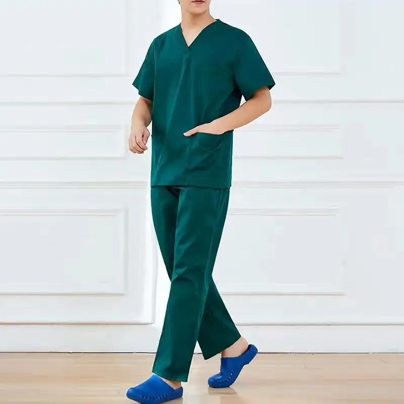 New Style Nurse Uniform For Hospital Workwear Cherokee Spandex Scrub Uniforms Suit Set Top And Pants