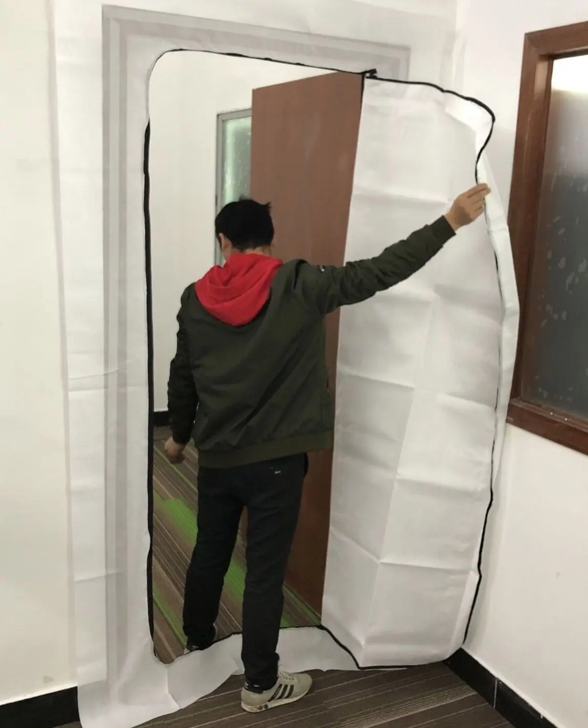 
Staubschutztur Fleece dust barrier zipper door Logo Print 