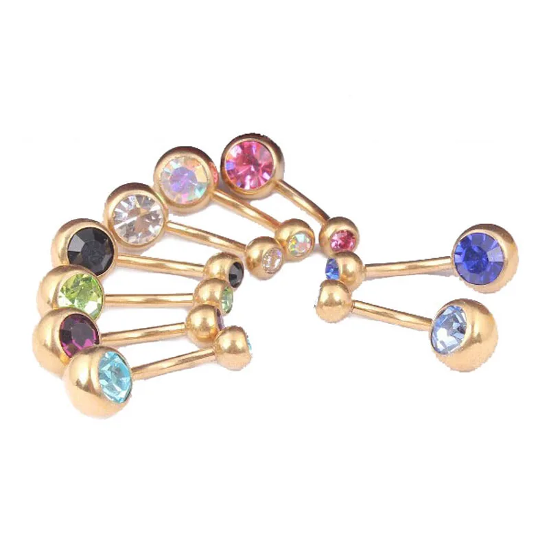
Charm High Quantity Zircon Body Piercing Navel belly rings stainless steel Sexy Body Jewelry bulk wholesale 