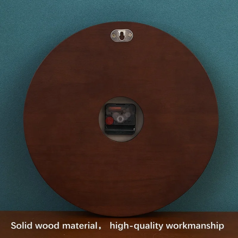 Luxury wood retro style metal dial for home decoration silent wall clock