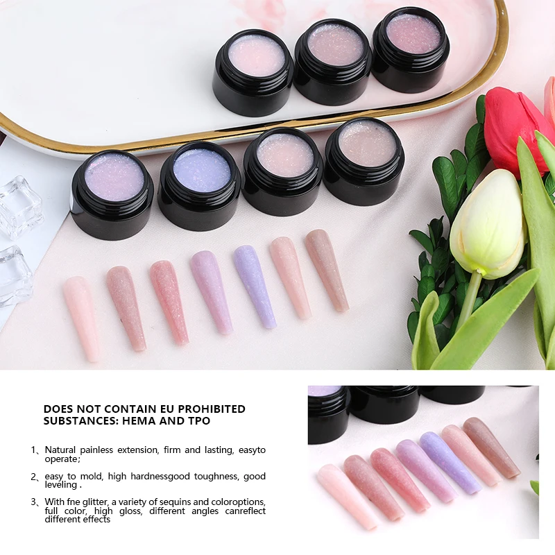 HEMA TPO FREE YDC extension gel in jar  yidingcheng gel  Manufacturer Nail Extensions Hard Gel