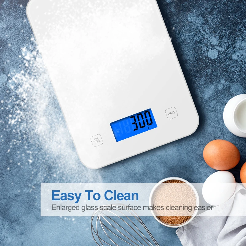 Digital Kitchen Multifunction Food Scale for Cooking with LCD Display Tempered glass  15kg kitchen scale