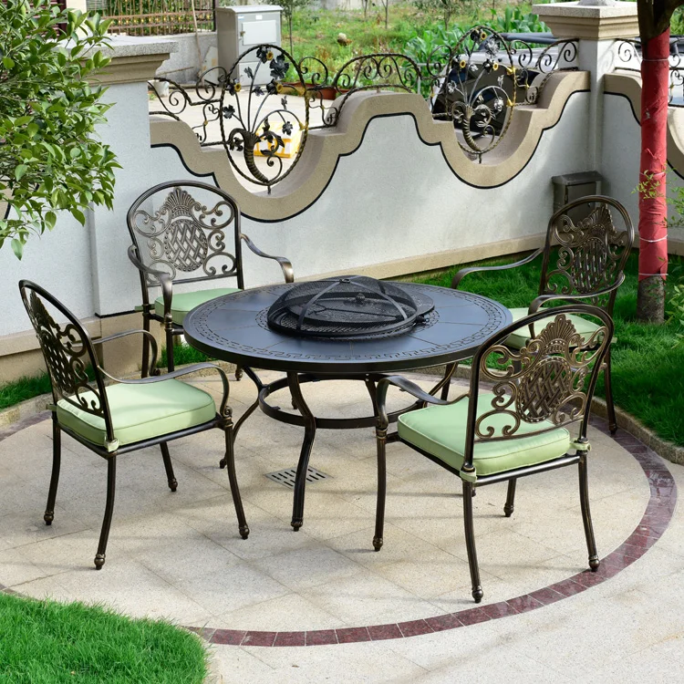 Factory Price Cast Aluminum Garden Furniture Outdoor Table And Chairs