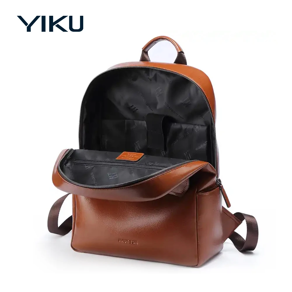 Customized logo and full real  cow leather  genuine leather bags for men Travel Outdoor Bag Capacity Water Proof Backpack
