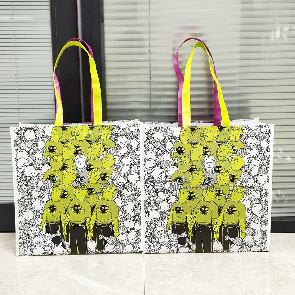 Promotional foldable laminated pp woven shopping bag non woven bag with printing