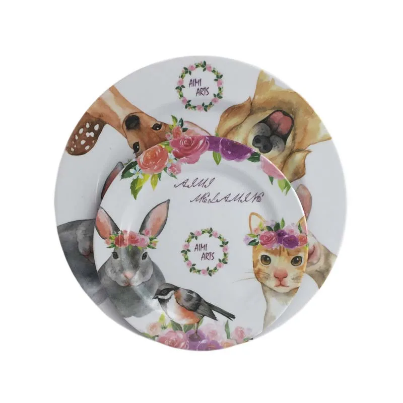 Wholesale restaurant melamine hotel dinner plate eco friendly plate plastic melamine