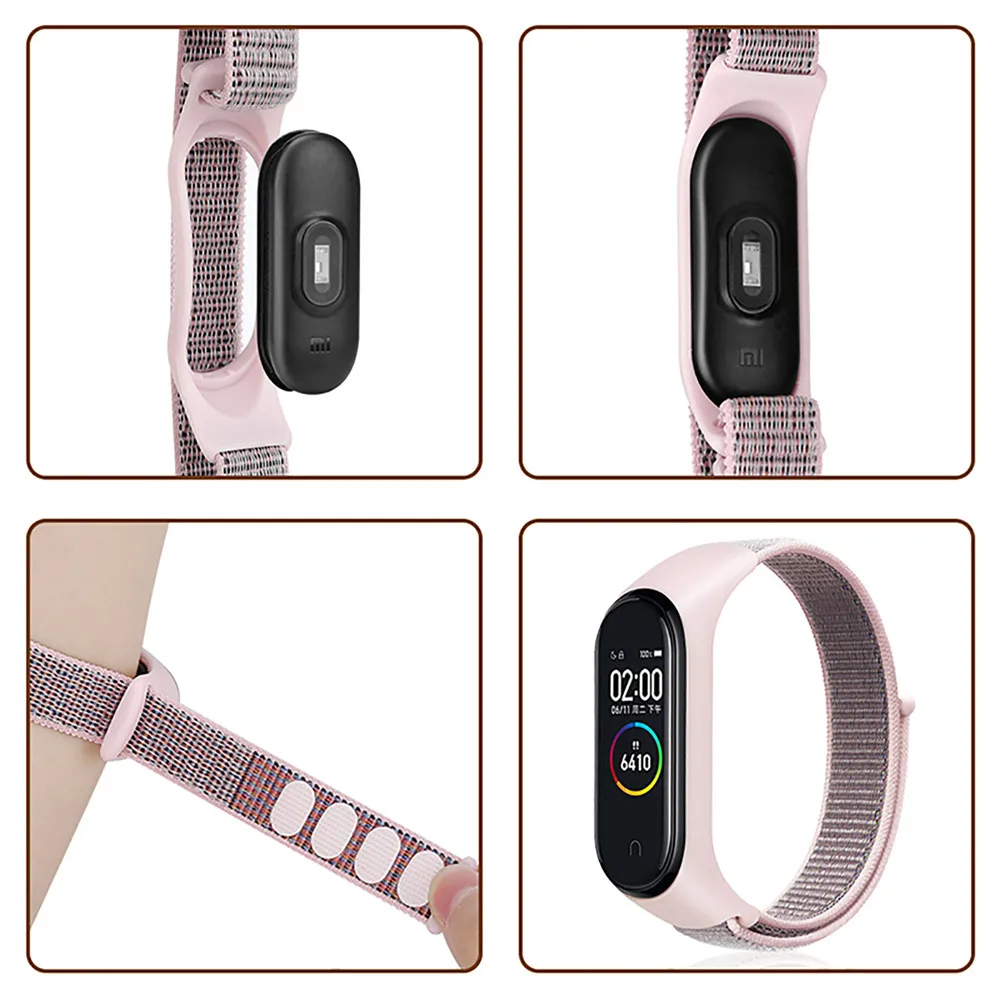 BROXTY Xiao Mi Band 5 4 3 Fabric Wristband Velcro Mi Band 6 Strap Nylon
