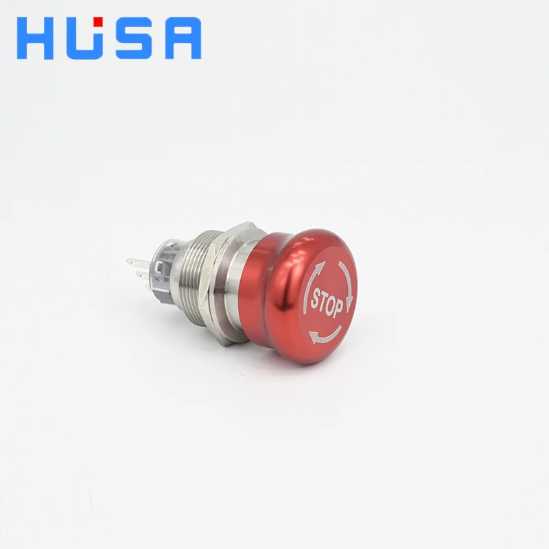 22mm Stainless Steel Mushroom Type Red Head Emergency Stop Push Button Switch