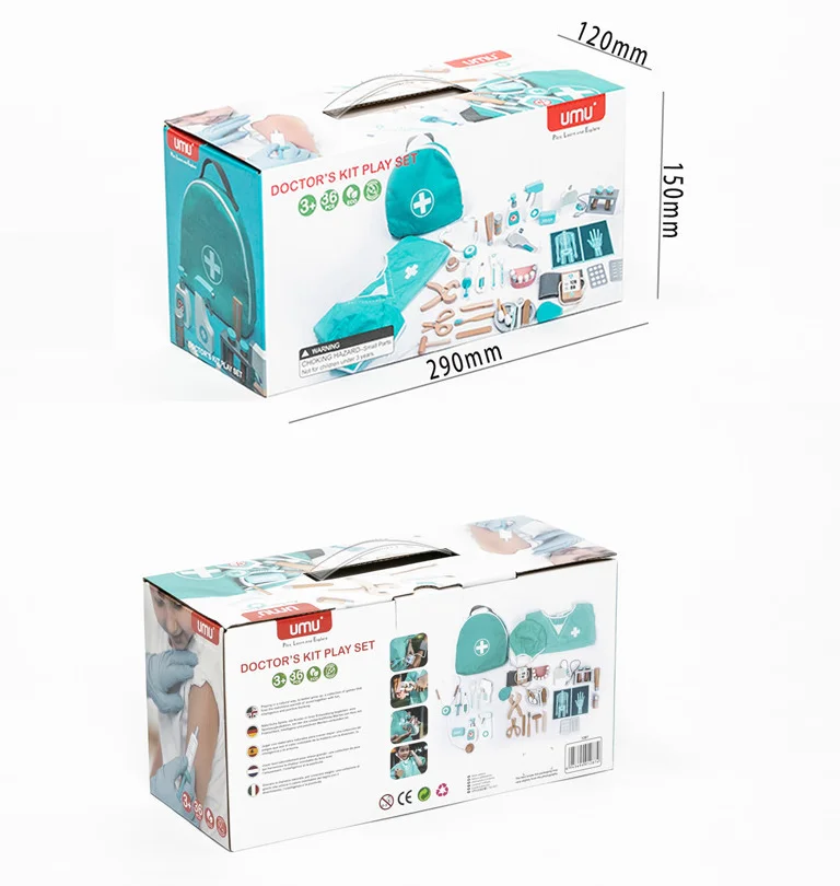 Hot sale Doctor Pretend Play Toys Set 36Pcs Wooden Educational Toys for child