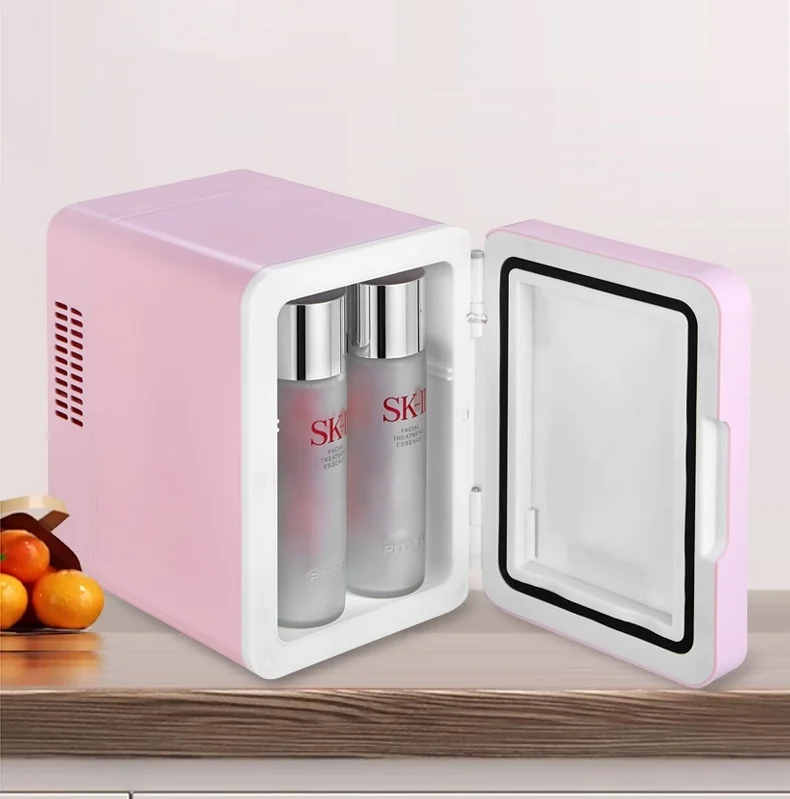 Cheap mini fridge 4L mini room fridge digital display beauty makeup fridge with mirror for room price