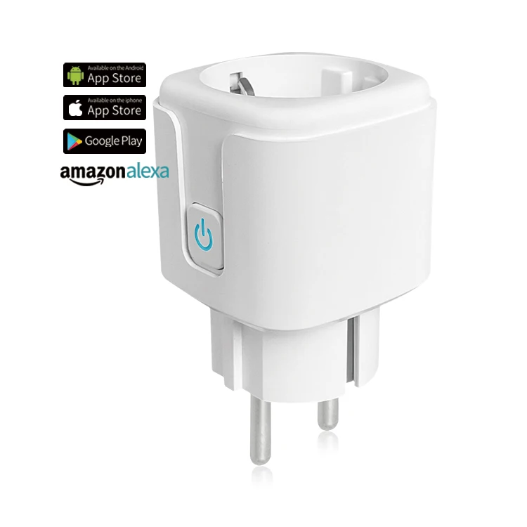 Non Grounding ABS  PC Fireproof Material Control Power Switch Smart Socket 2 Pin Tuya Smart Wifi Plug EU