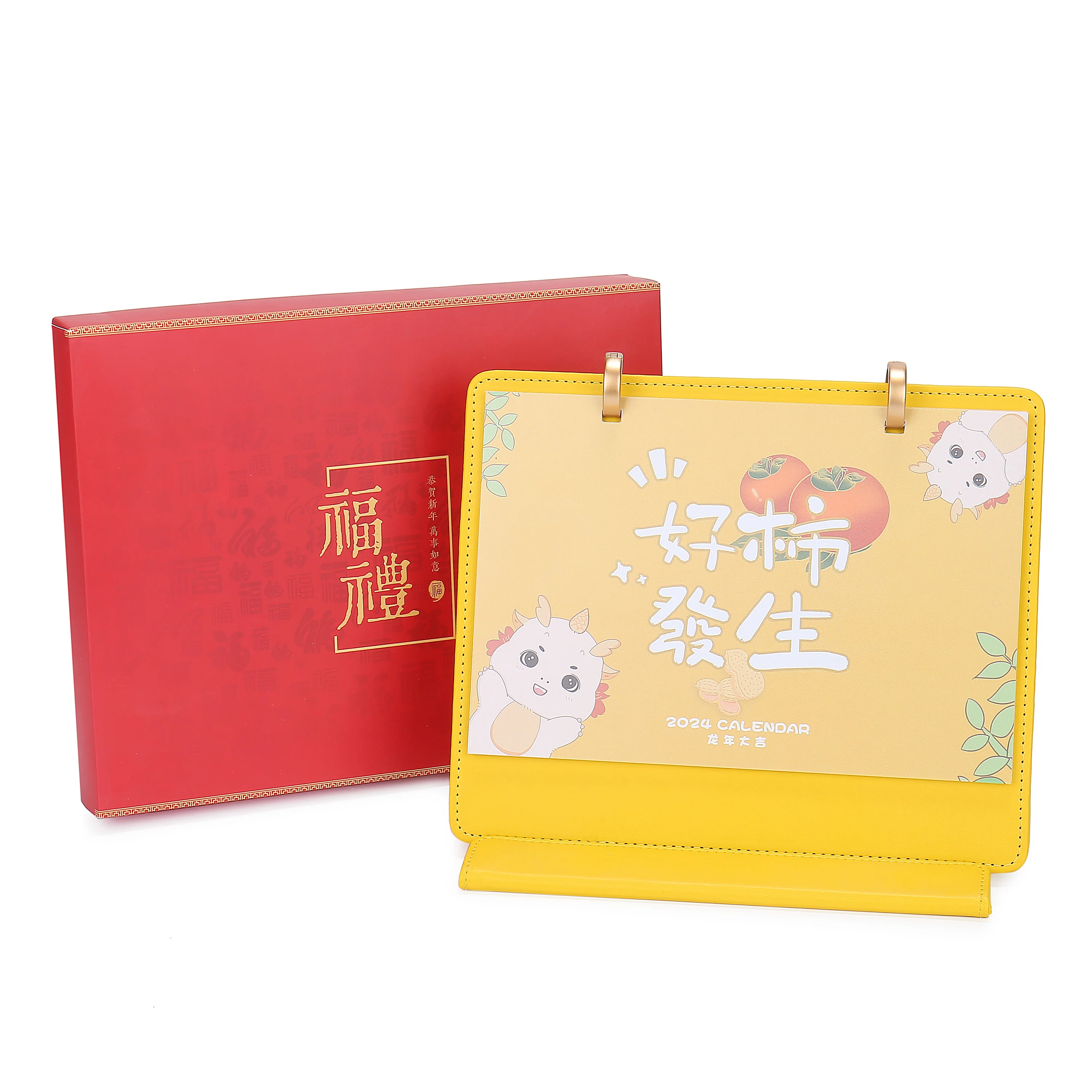 China Manufacturer 2025 Agenga Calendar Diary Journals Pu Leather Desk Calendar Planner Stand Up