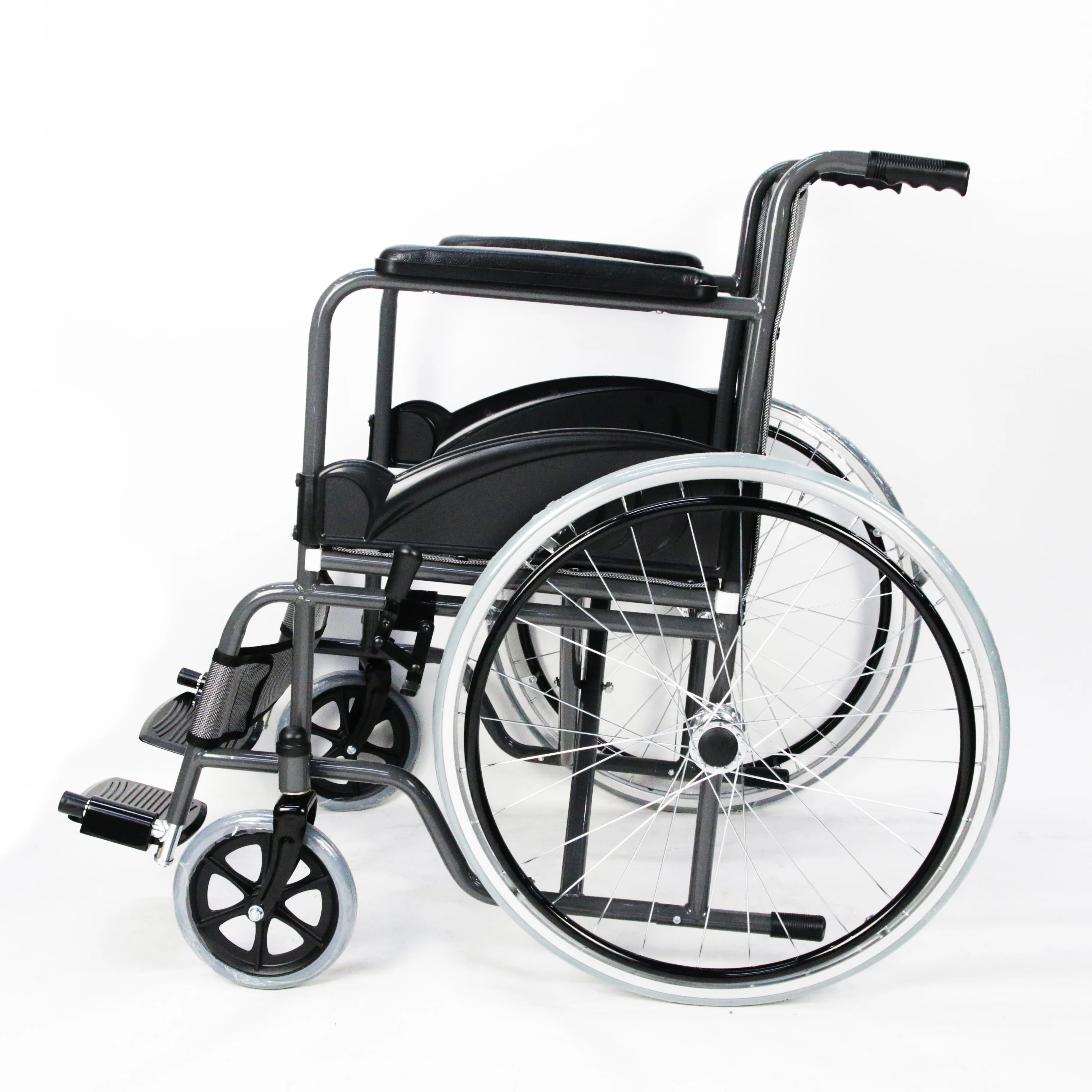 Modern Craft Manual Foldable Portable Wheelchair Breathable Fabric Steel Manual Wheelchair