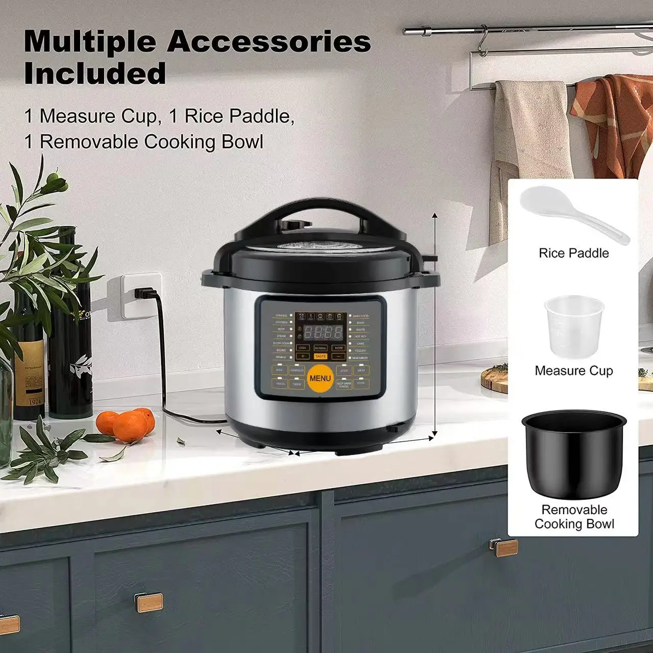 Large Capacity 6-12 Liters With 20 Cooking Options High Quality Factory Wholesale For Household Multi Functional Pressure Cooker