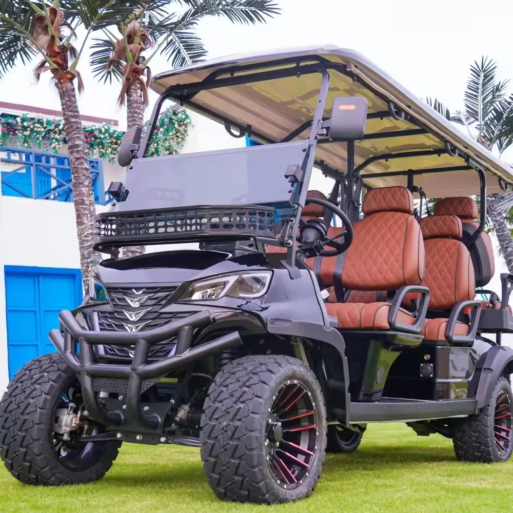 PGASHOW  New 6  Seat Sightseeing Bus Hunting Club Golf Cart Electric Golf Buggy