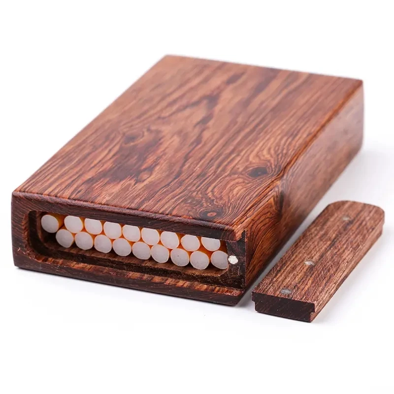 5 pack wooden portable wood cigarette case