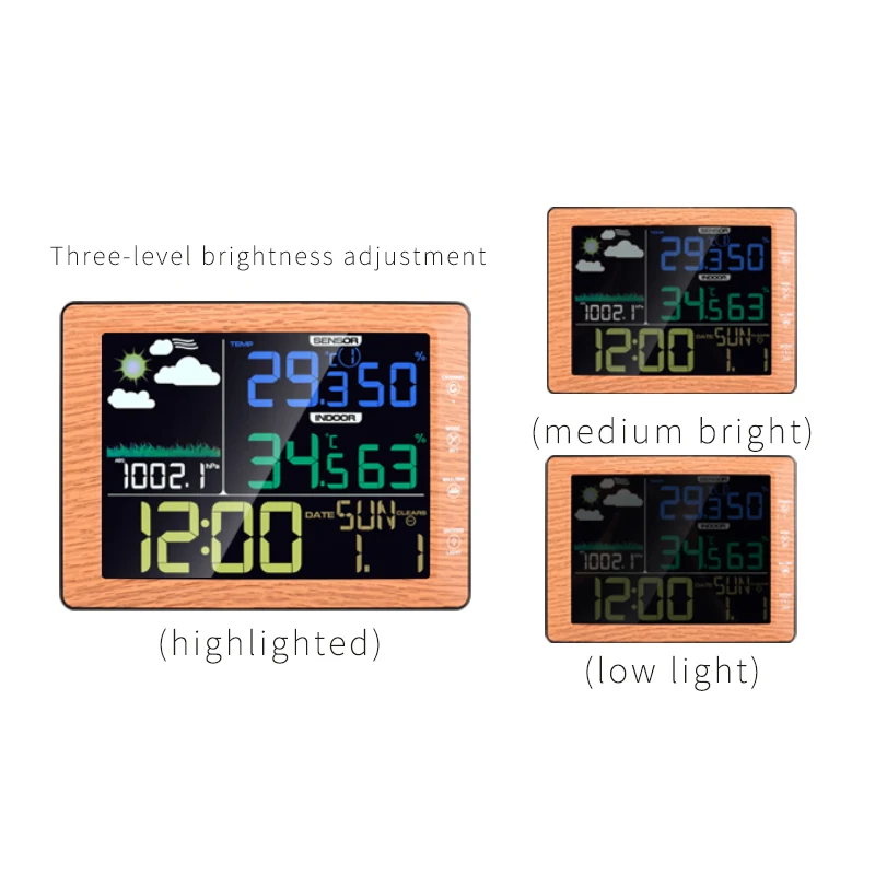 Thermometer Clock Indoor Outdoor High Precision Home Smart Stations for Sale Digital Color Display Wireless Weather With Station