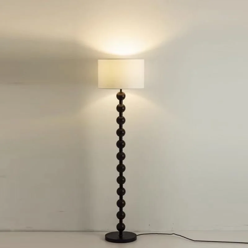 Fabric Switch Control Simple Fabric Shade Floor Lamp Modern Iron Standing Lamp for Residential