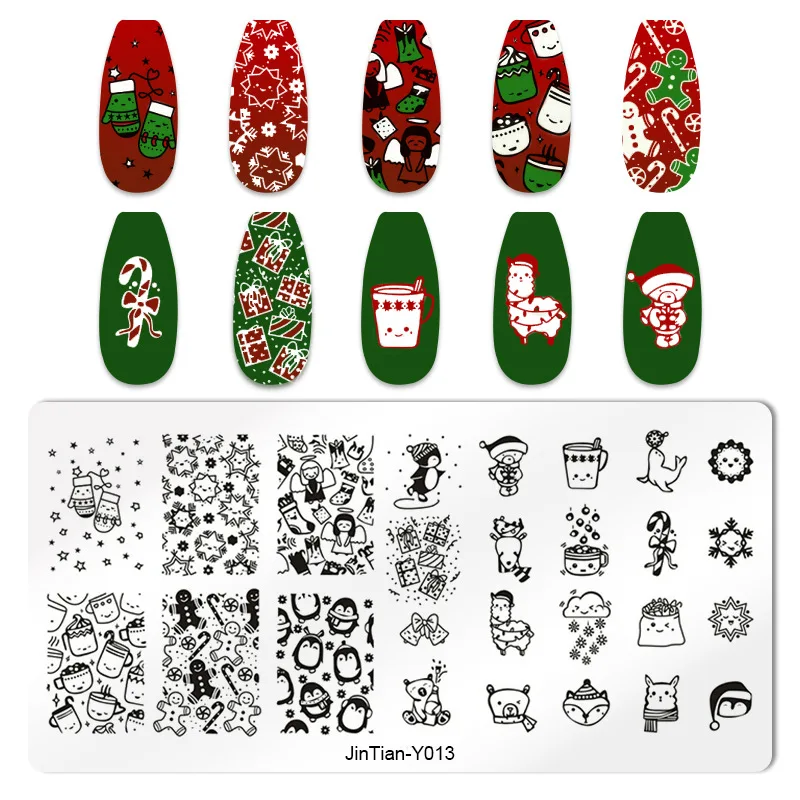 Christmas Designs Art Transfer Printing Stainless Steel Nail Printer Plate Nail Stamp for Nail Polish Gel