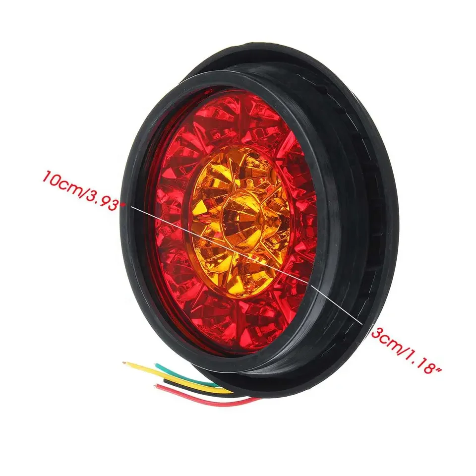 16LED Discoloration Tail Light Rear Fog Light Stop Brake Running Reverse Lamp For Truck Trailer Lorry