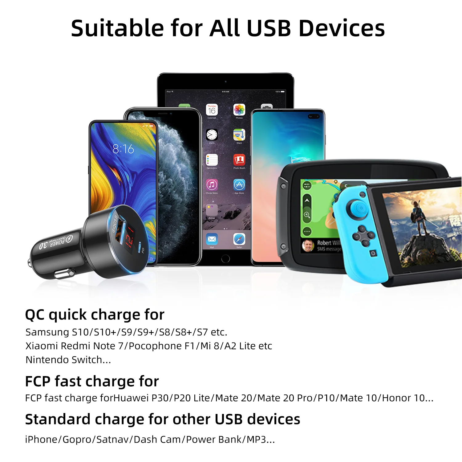  Автомобильное зарядное устройство USLION 36 Вт PD USB аксессуары для зарядки QC3.0 3 0 автомобильное адаптер со светодиодным дисплеем мобильного телефона Iphone 12 типа