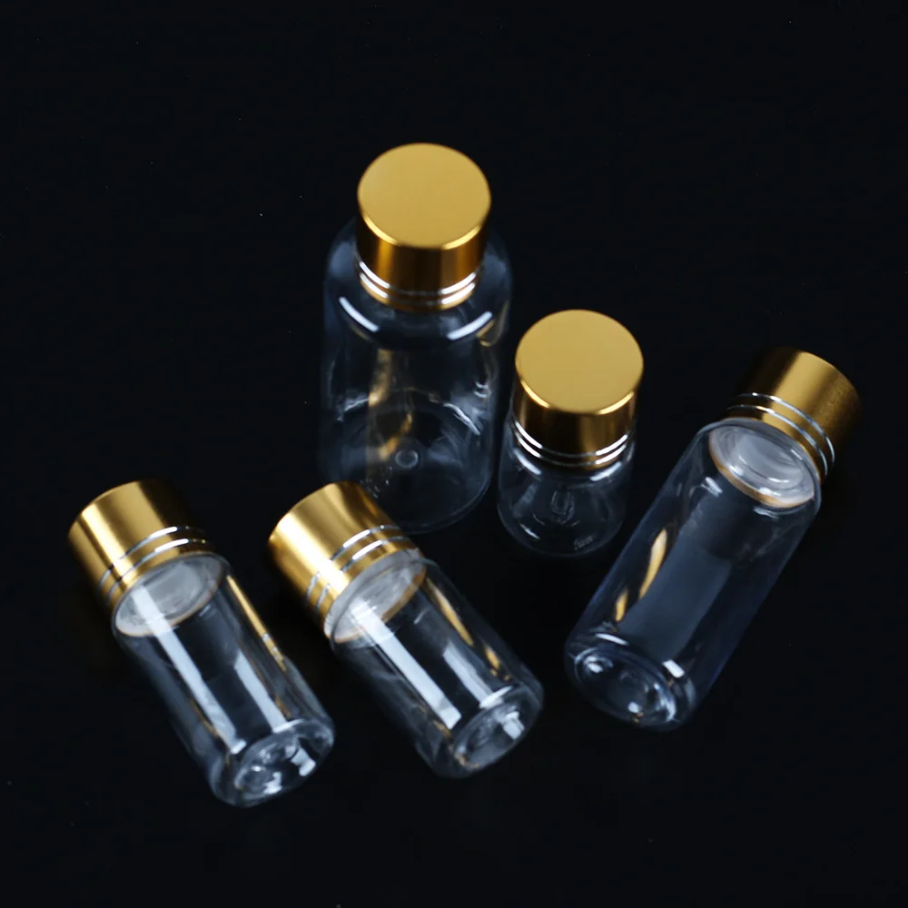 Round transparent bottle cosmetic container packaging plastic bottle health care product granule sub-bottle