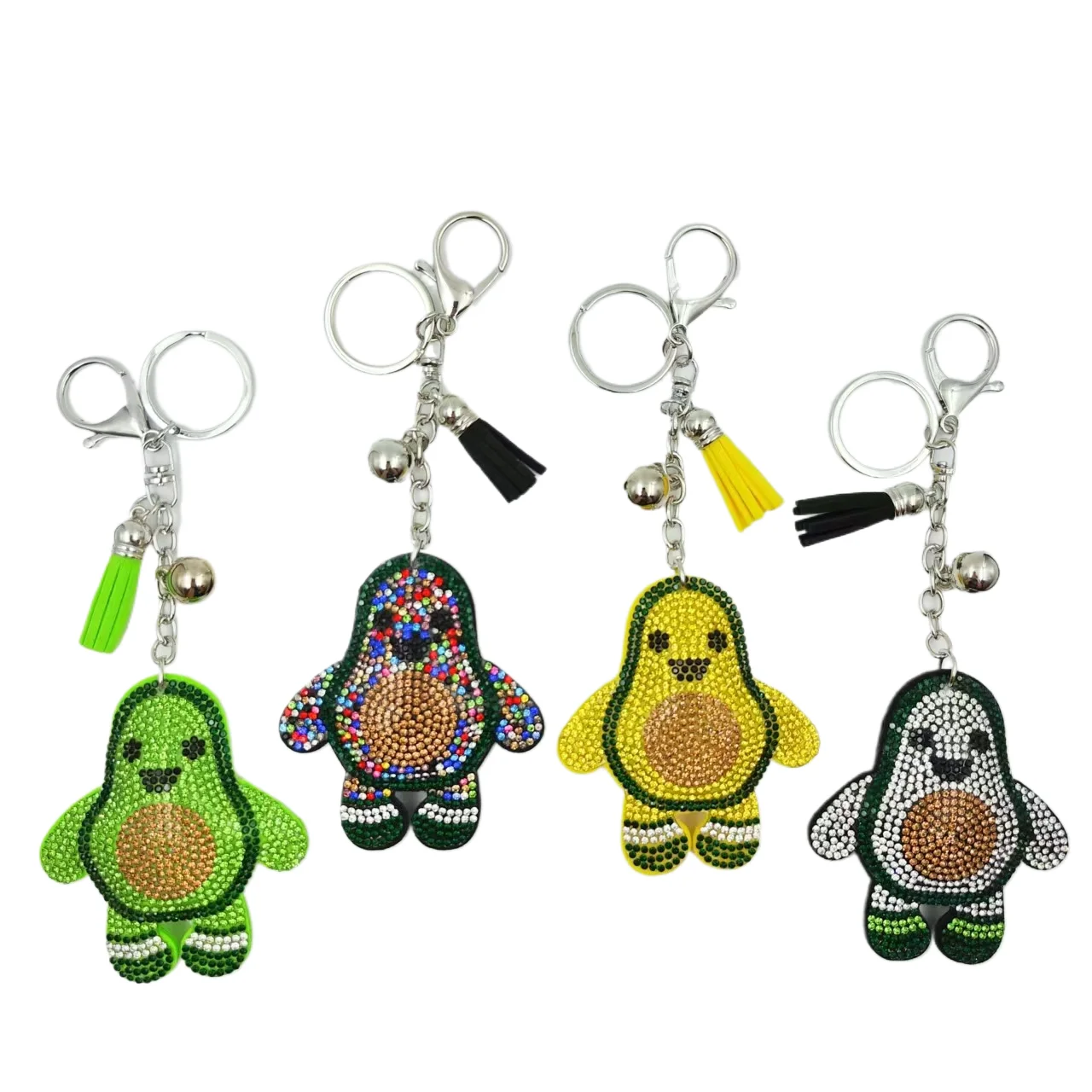 2406 kunhe мультяшный набор авокадо мужской брелок для ключей со стразами бархатные подарочные аксессуары Автомобильные подвесные производители wh