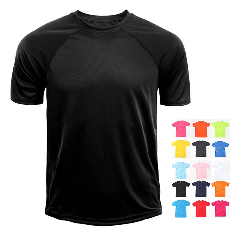 Wholesale Price 100% Polyester Breathable Quick Dry Men Blank Plain T-shirts Custom Printed Pique Sports T Shirt