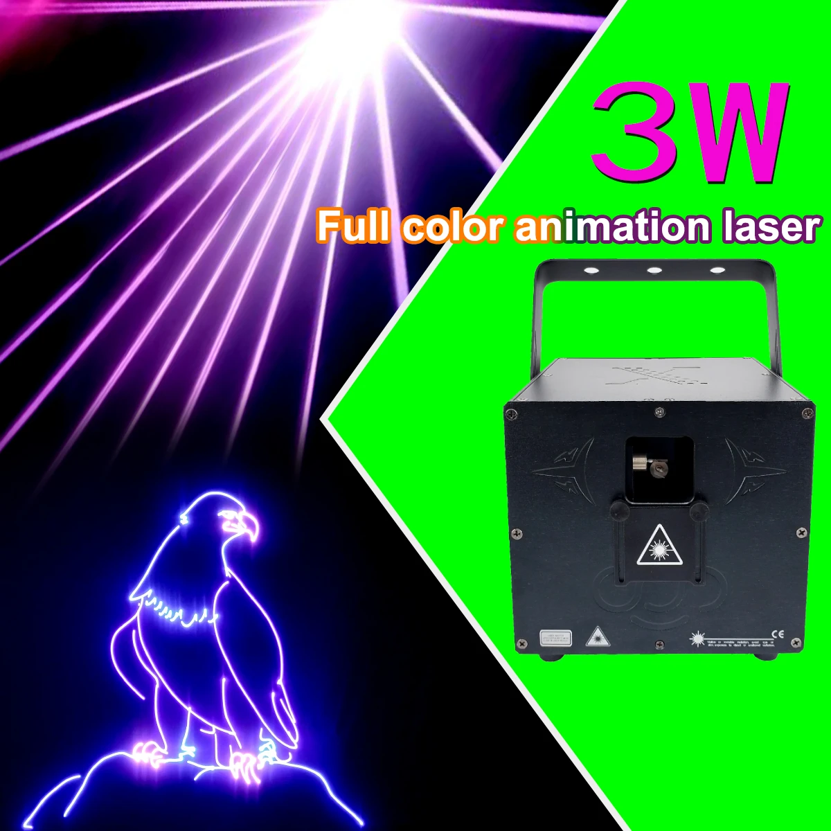 Высокое качество 3 Вт 5 RGB Полноцветный 3D-анимационный лазерный эффект освещения от ILDA DMX Control DJ ddisco Club сценические огни