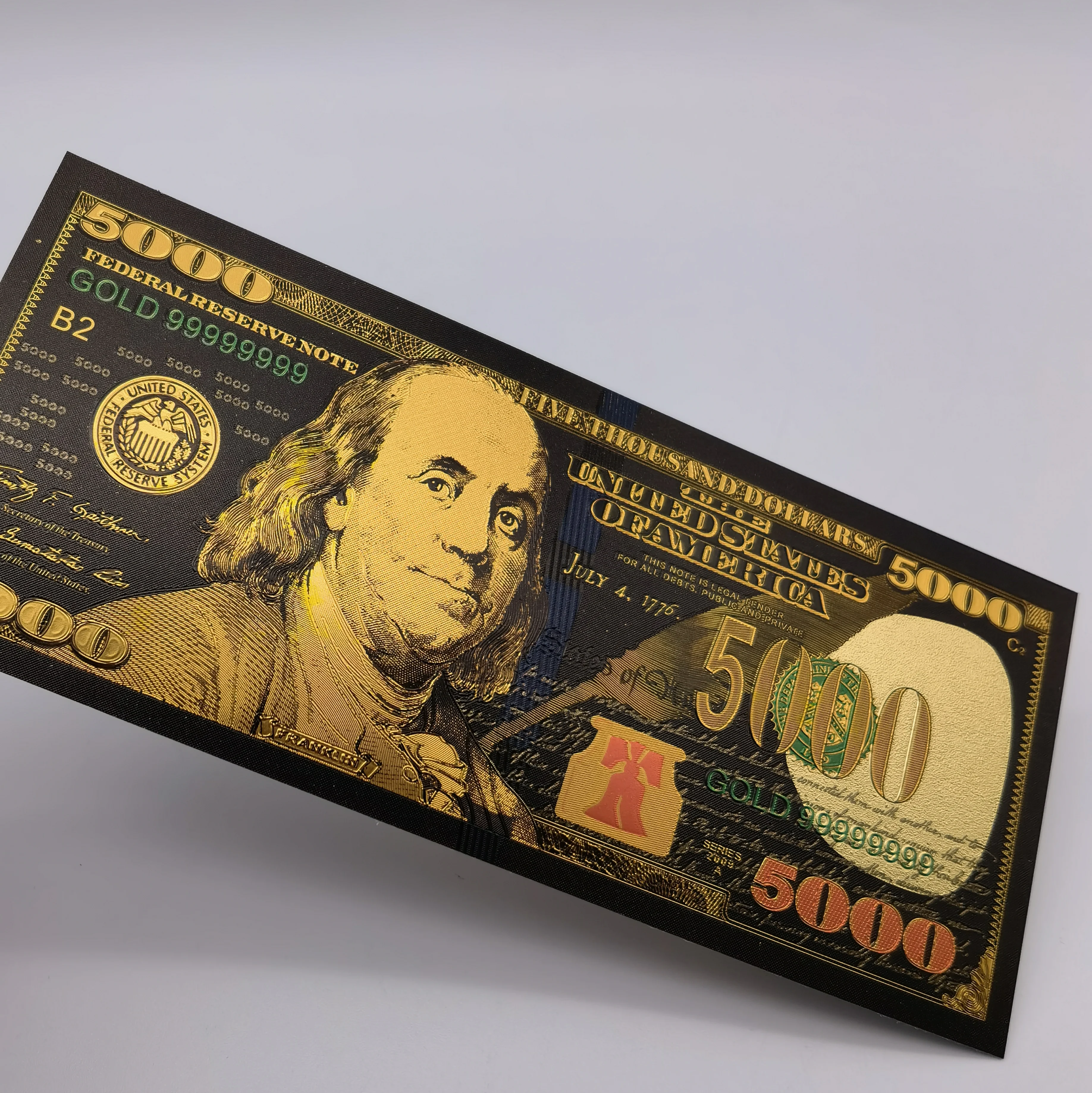 New Waterproof Black gold foil design USA dollar money 500and1000 dollar bills USD Black  banknote