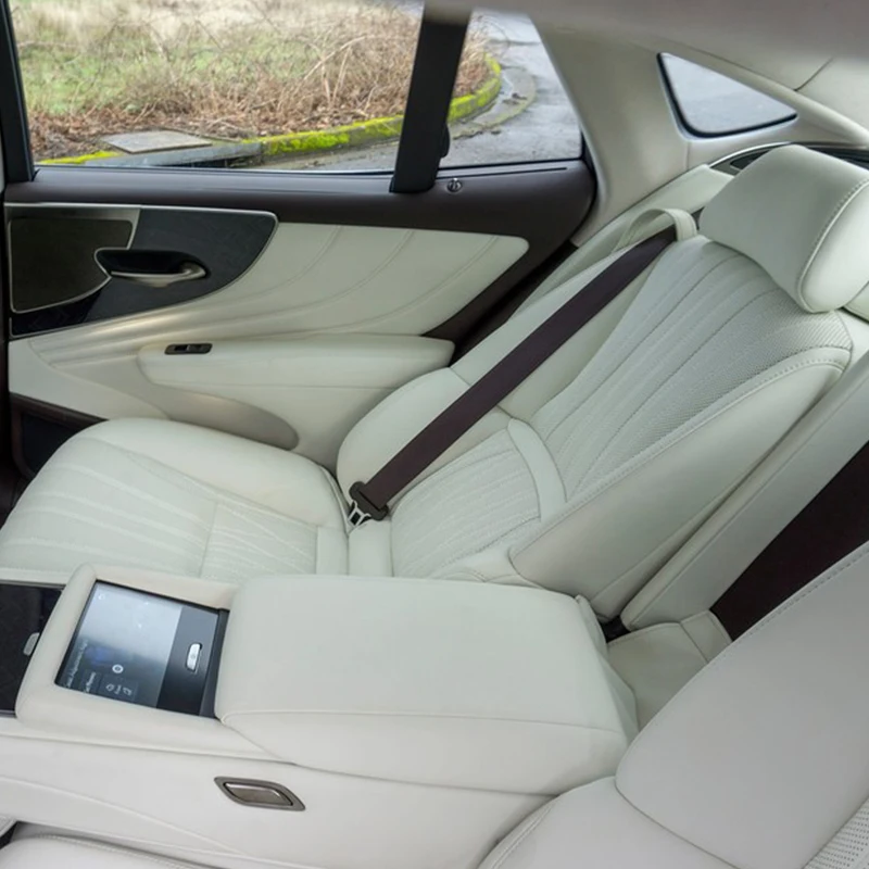 Luxury Genuine Leather in Middle Part Original Custom Fit for 2004-2024 Lexus LS Series Car Front Rear Seat Covers Cushion Red