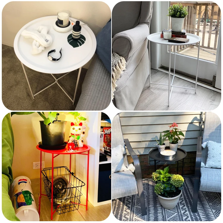 Concise Style Portable Metal Folding Tray Side Table Small End Table