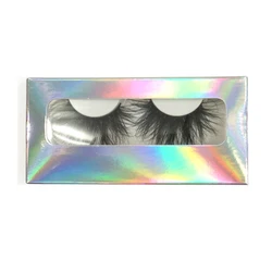 Holographic packaging box eyelash box packaging 3d mink lashes custom eyelash packaging box