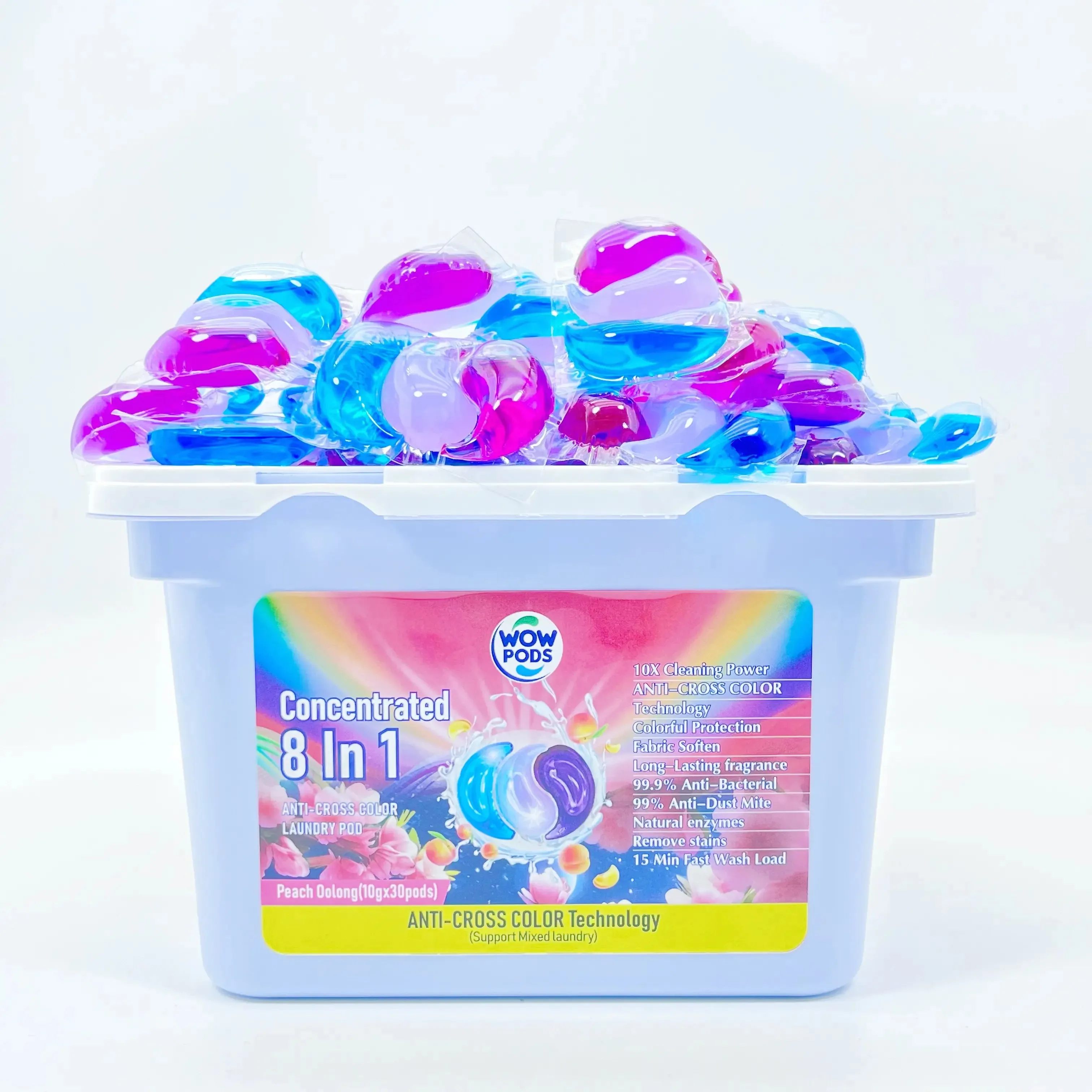 Sukgarden 3 в 1 3d ослепительный аромат для защиты цвета 10 г * 50 8x чистое удаление бактерий и клещей коробка стирального порошка