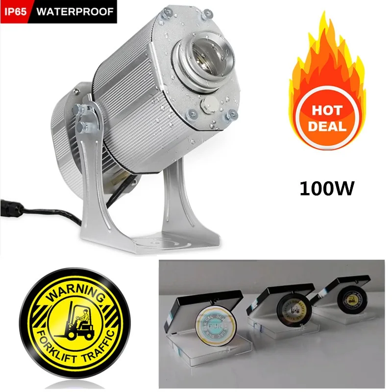 
Ledy Custom 100w outdoor waterproof led gobo projector light 12000lm logo floor projector 80w HD lens 