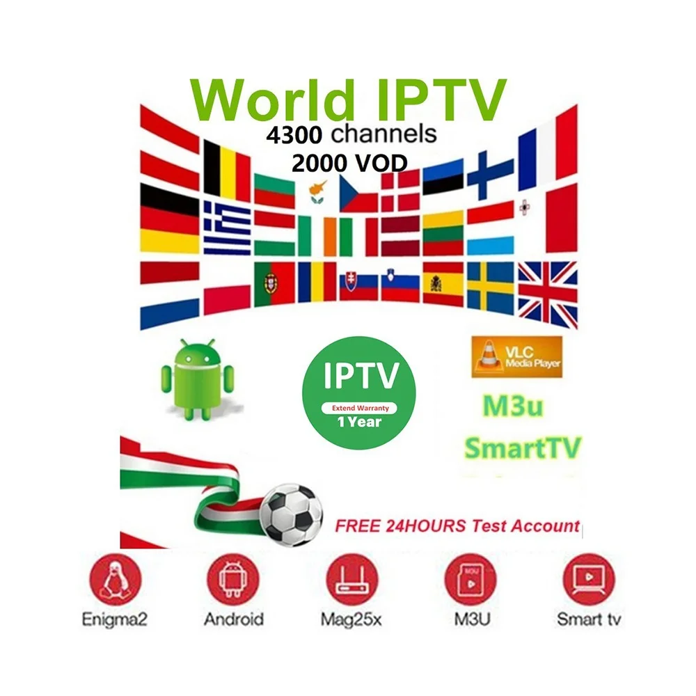 Free Test Credits Panel IPTV M3U France Smart TV Box IPTV 12 Months Spain/Germany/UK/Europe Smart IPTV Subscription VOD Series