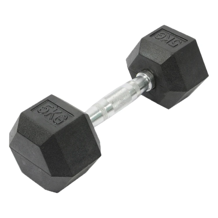 Factory direct selling rubber gym dumbbell set with rack 10kg 20kg 30kg rubber hex dumbbells