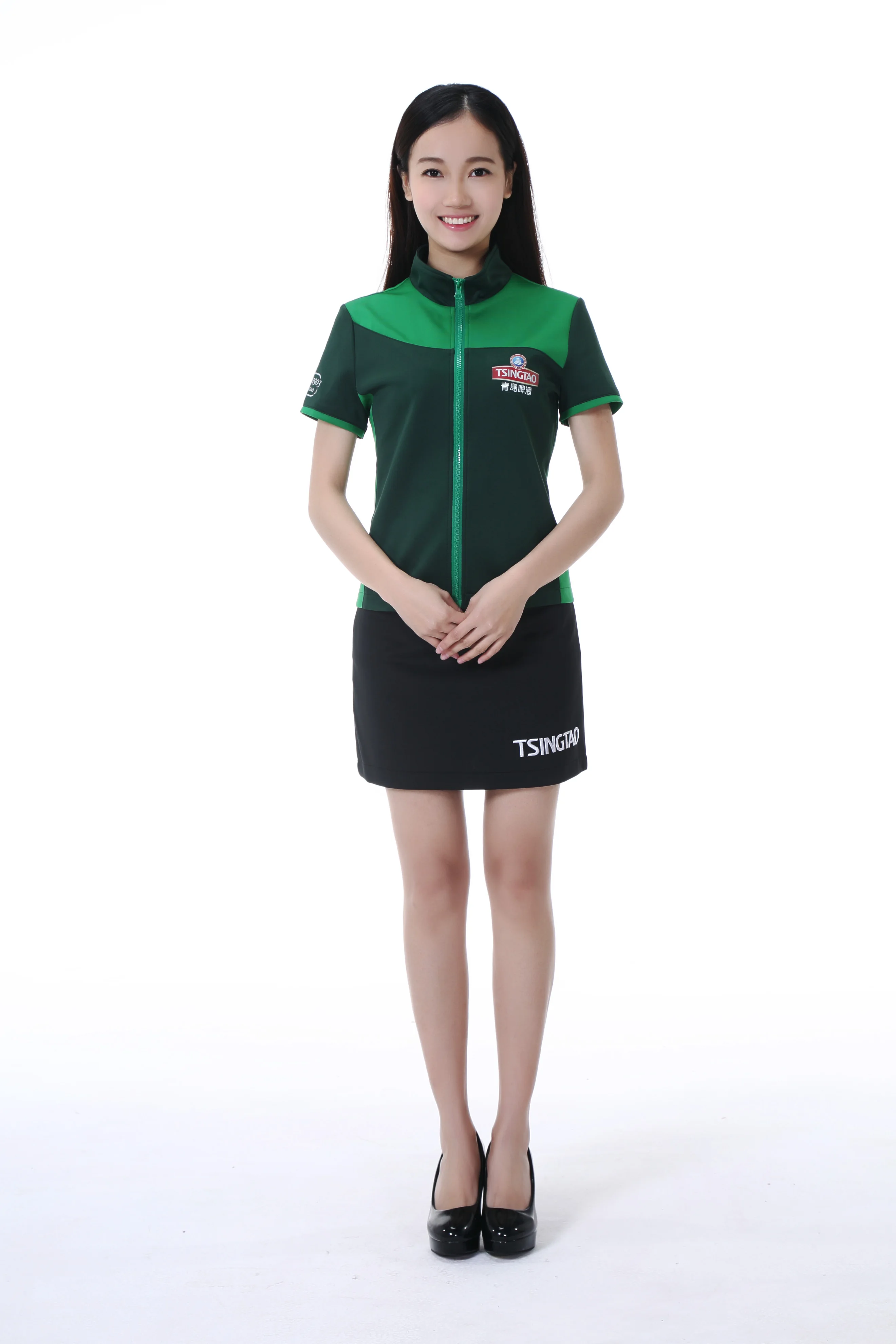  OEM Services Custom Promotion Uniforms 100% Polyester Women
