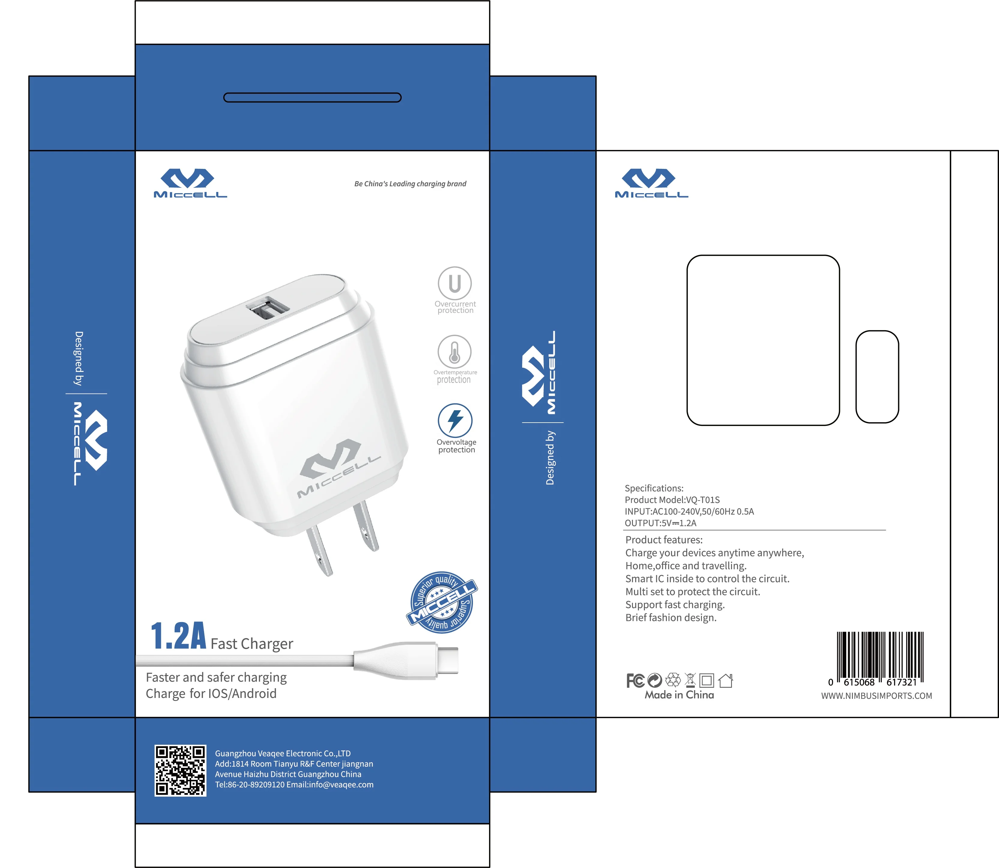 Продвижение US/EU настенное быстрое зарядное устройство набор USB-кабелей для передачи данных Мобильный