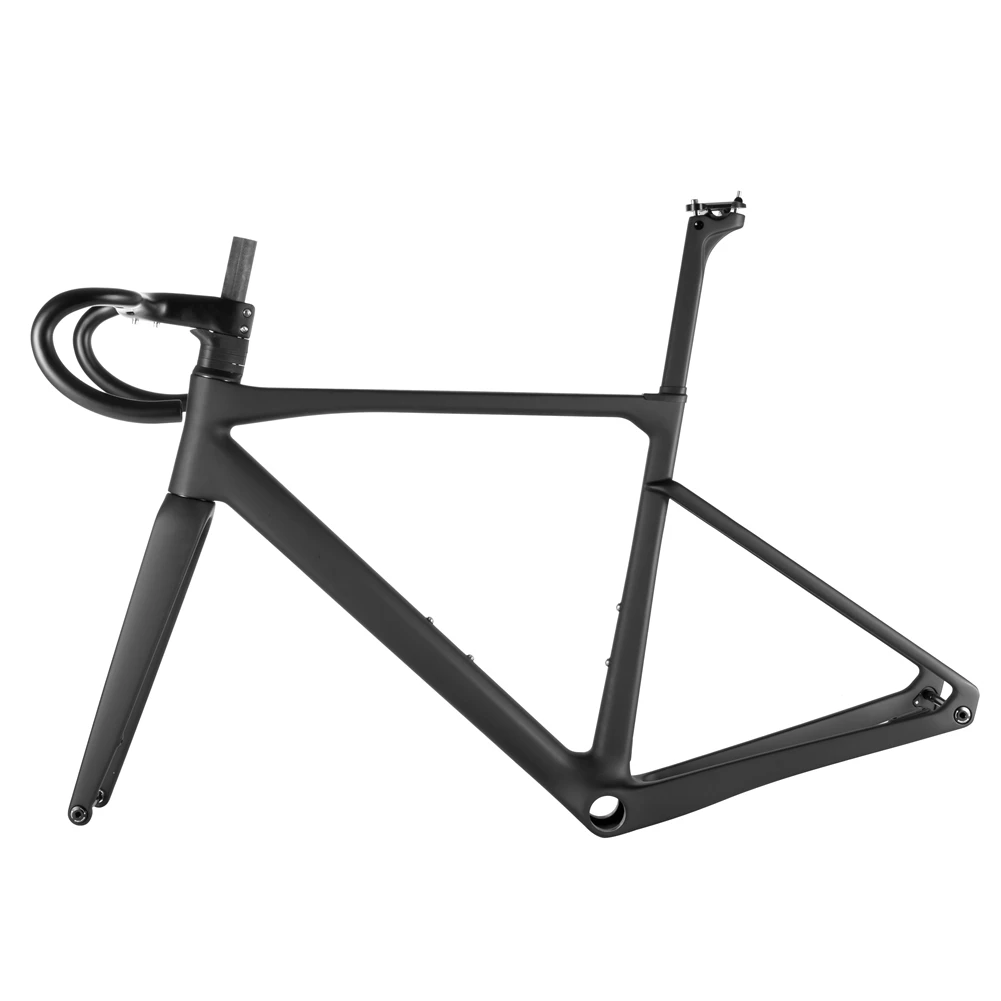 Spcycle 2022 New 700C Road Bike Carbon Frame Full Hidden Cable Disc Brake T1000 Carbon Road Bike Frame With Integrated Handlebar