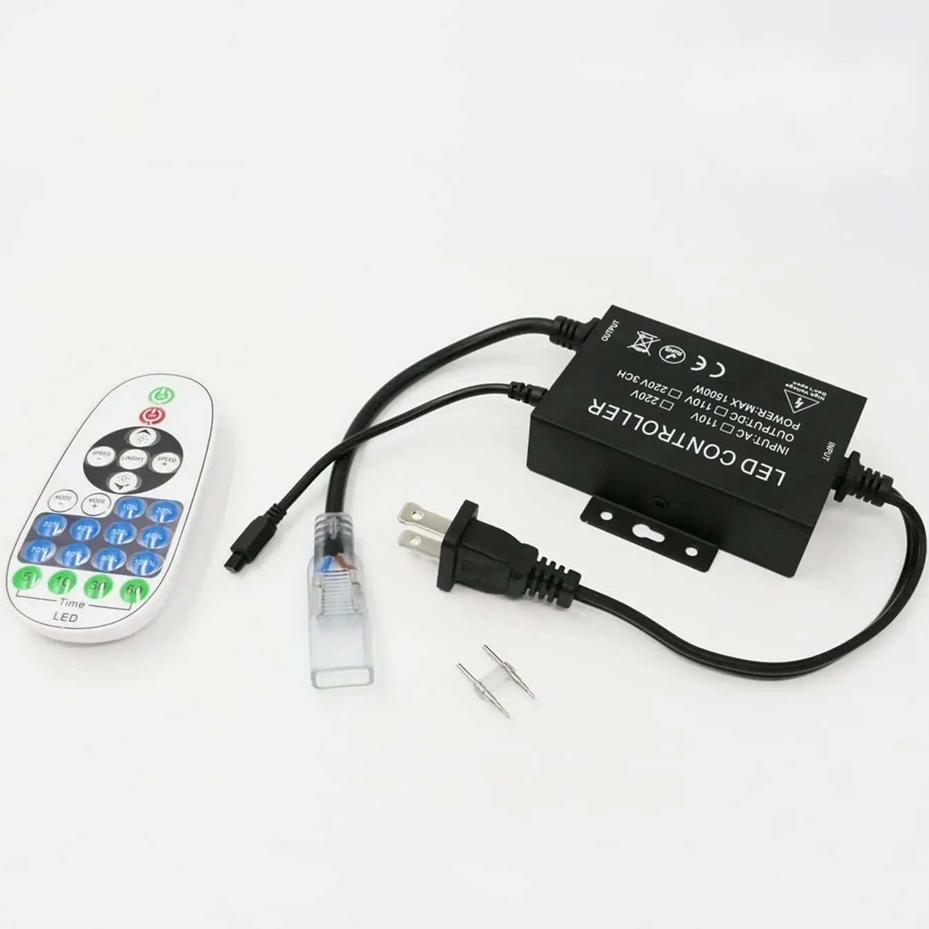 TSINYE  220V 1500W RGB Music Sync RF Waterproof LED Controller with Remote for LED, LED Rope Light, Strip Light and Neon Light