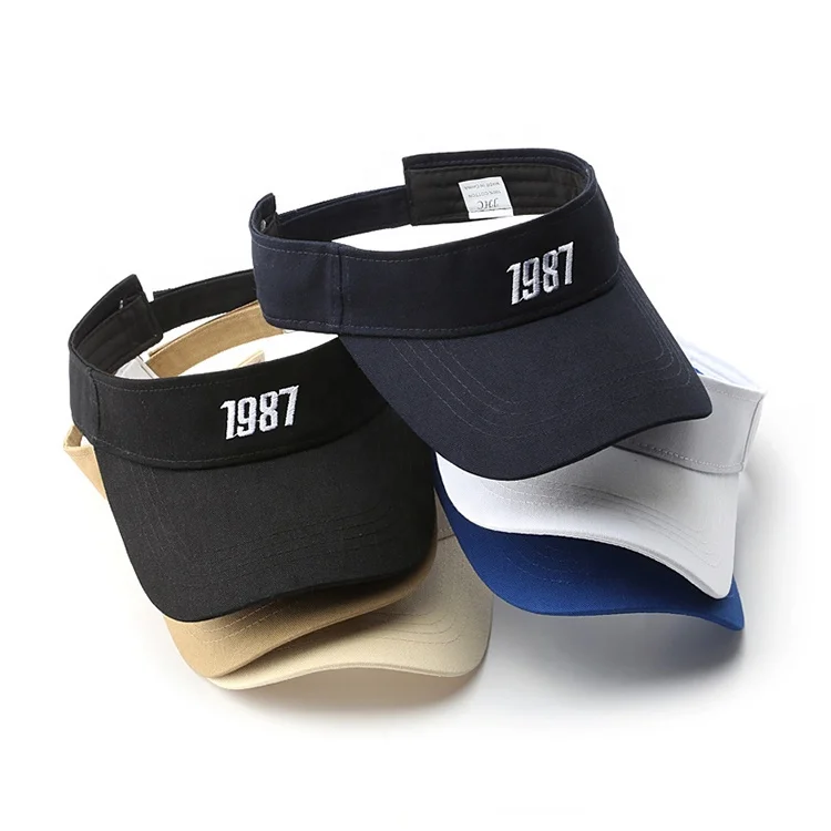 Wholesale custom embroidered logo sunshade visor hats sports cycling outdoor top empty breathable tennis golf sun visors