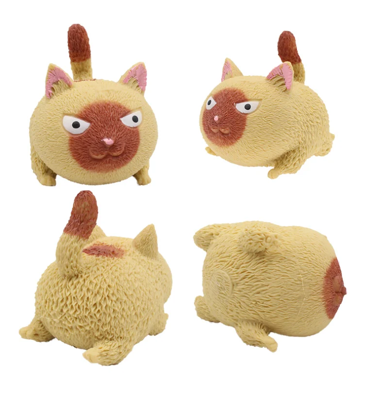 DS701 Pinch Cat Pet Toys Decompression Big Face Angry Cat Flour Vent Ball Pinch Squeeze Toys Animal Cat Stress Relief Toys