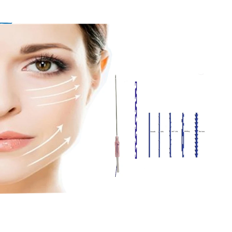 Cog 3d thread pdo suture thread 21G 60mm  surgical suture needle with thread