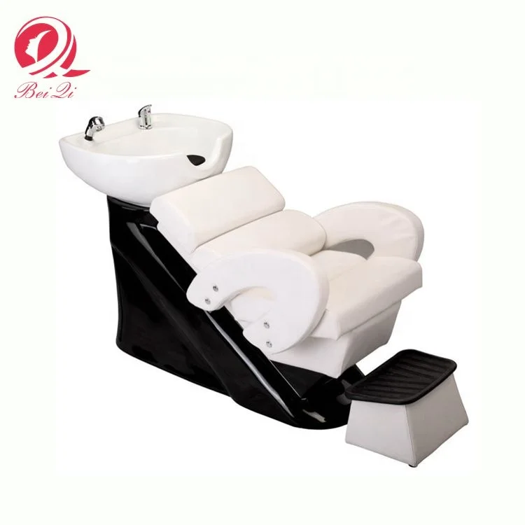 Китайская фабрика, мебель для салона, современный стул для мытья черных волос и шампуня с раковиной для салона