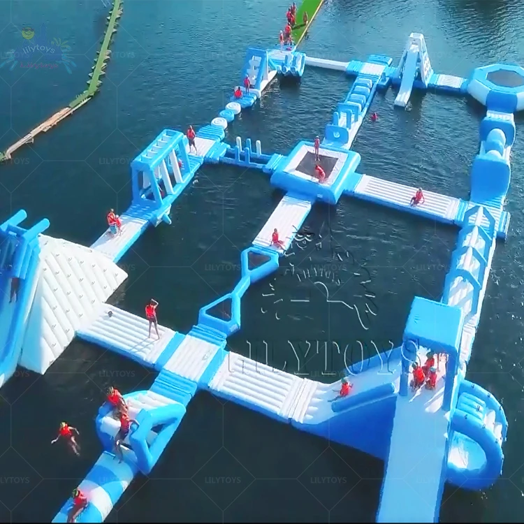 Commercial Inflatable Aqua Park for Hotels and Resorts with Water Play Areas, Obstacle Courses, and Games