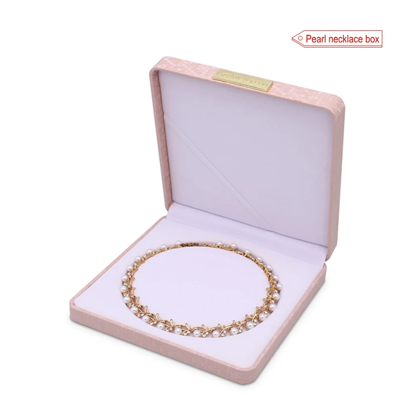 Custom Design Wholesale Set PU Leather Pink Jewelry Box Packaging